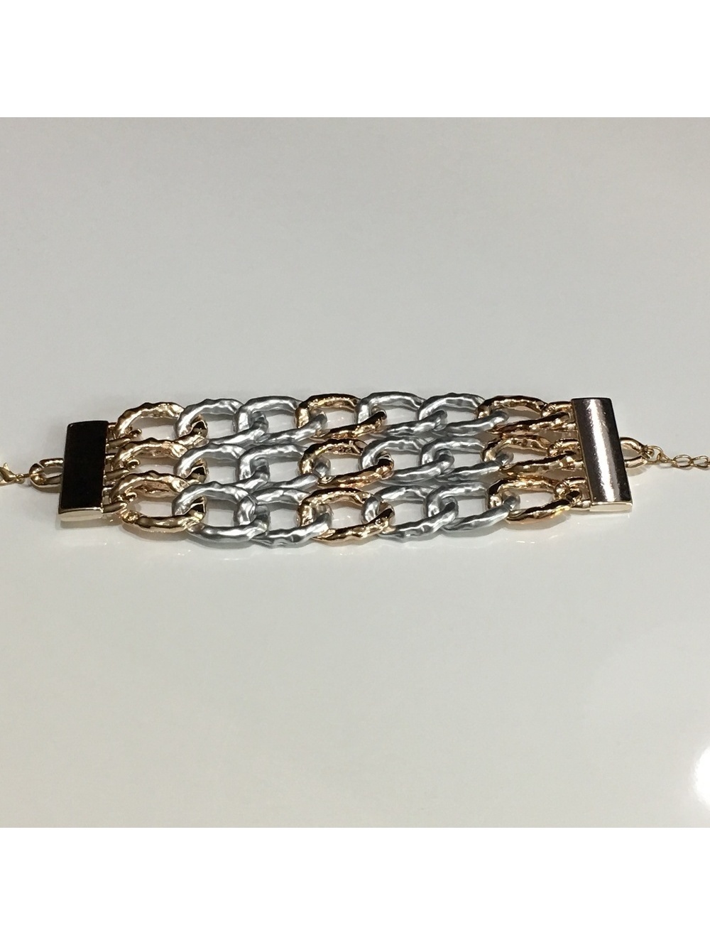 Silver and Copper Big Chain Link Bracelet NEW